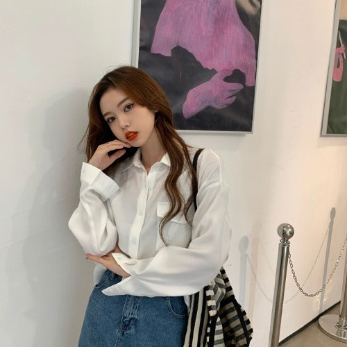 Retro Hong Kong style shirt women