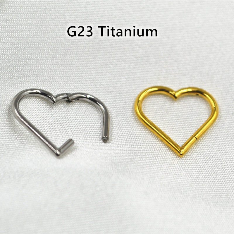 Titanium Alloy Body Piercing Heart Nose Ring
