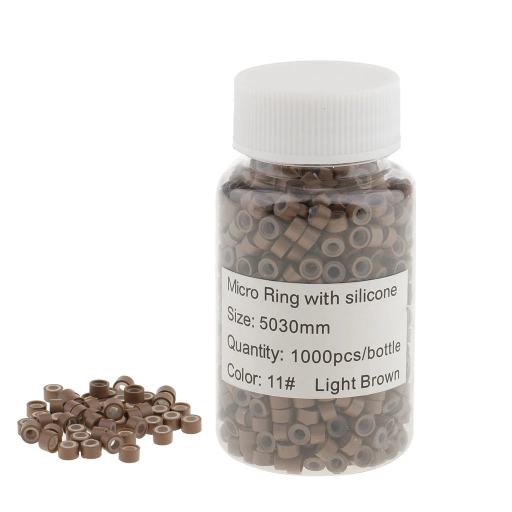 1000pcs Hair Extension Silicone Micro Rings Links Beads Loops Crimp Lot Bulk Hair Extensions Color Ring