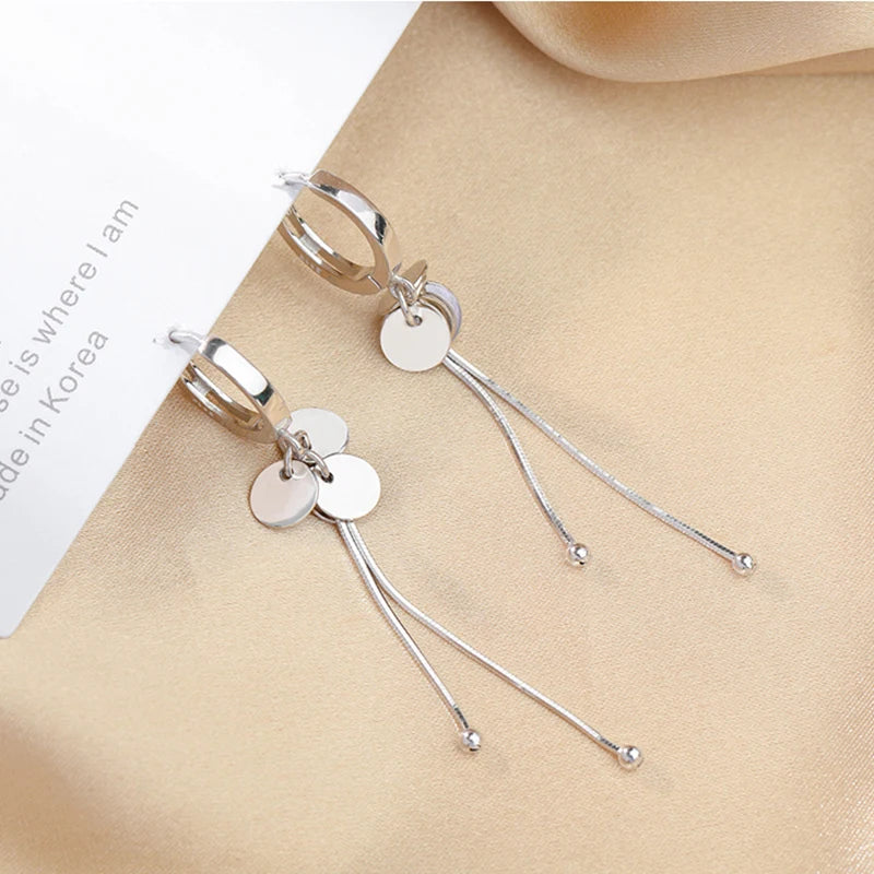 XIYANIKE Silver Color New Arrival Round Brand Tassel Long Earrings Temperament Sexy Fashion INS Handmade Jewelry Cерьга