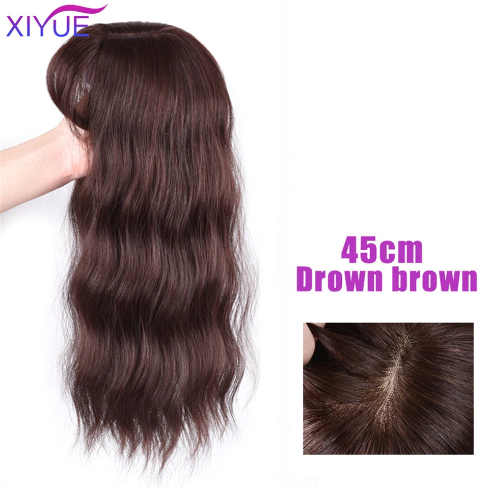 3D Bangs Invisible Seamless Head Hair Water Ripple Hair Air Bangs Head Overhead Natural Invisible Replacement Cover White Hair