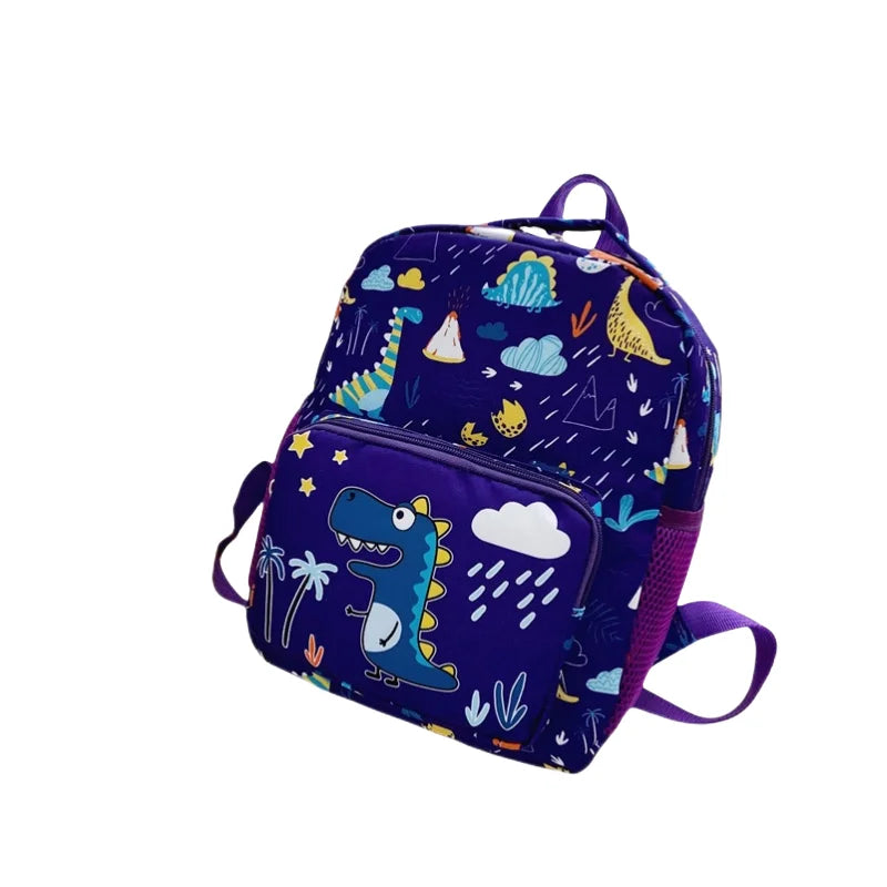 Nylon Waterproof Children's backpack, Cartoon Dinosaur/Unicorn Print, Suitable For Boys And Girls Aged 2-6