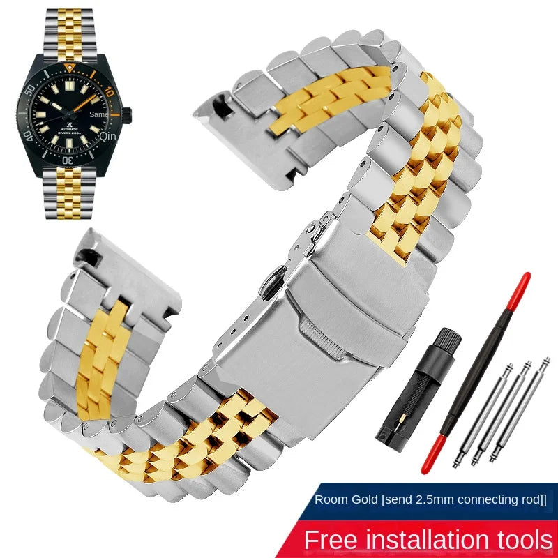 Solid stainless wristband for Seiko steel Wrist strap abalone turtle SRPE99K1 srpa21 srp777 srpc25 men's metal watchband 22mm