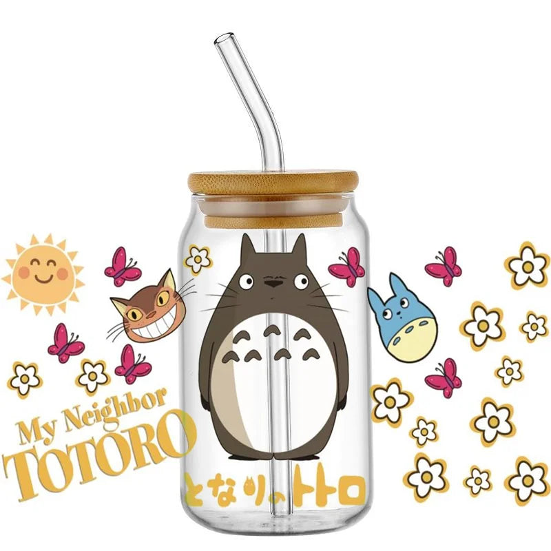 Miniso Japanese Animation UV DTF Cup Wrap Cartoon Cute Transfer Stickers Decal for 16oz Libbey DIY Waterproof Sticker