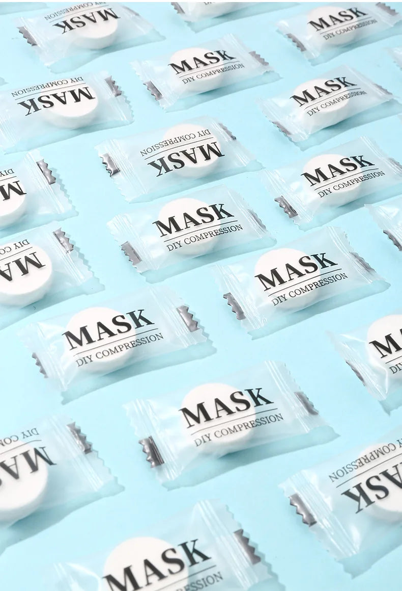 100PCS DIY Compressed Facial Mask: Disposable Non-woven Facial Mask with the Characteristics of Being Extremely Easy to Carry