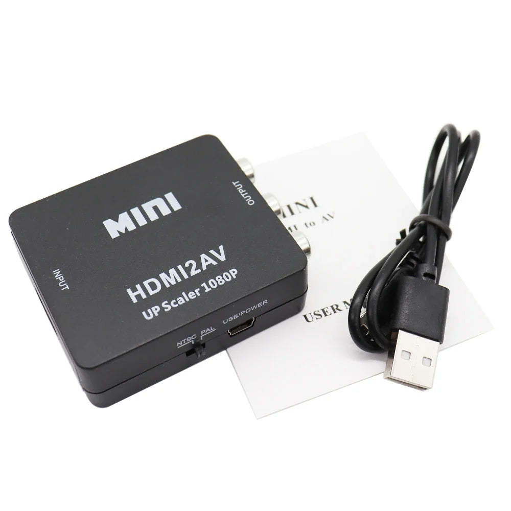 HD 1080P HDMI-compatible To RCA AV/CVBS Adapter Mini HDMI2AV Video Converter BOX For PS3 VCR DVD PALMTSC PC