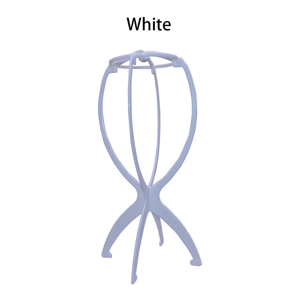 1PCS Folding Wig Stand Plastic Adjustable Portable Hat Display Stand Durable Mannequin Dummy Head Plastic Black, pink, blue