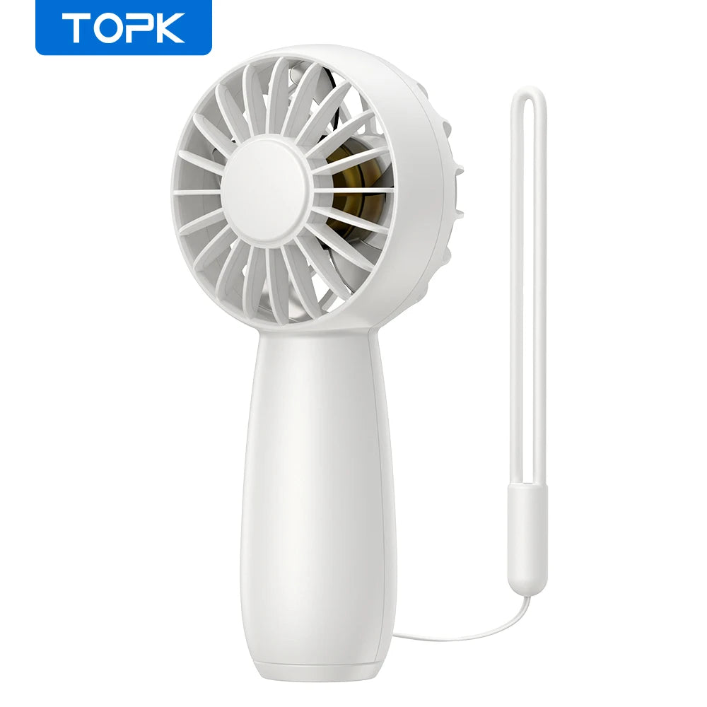 TOPK K20 Mini Portable Fan Powerful Handheld Fan Rechargeable,3 Speeds Personal Small Hand Fan for Travel Makeup Eyelash Fan