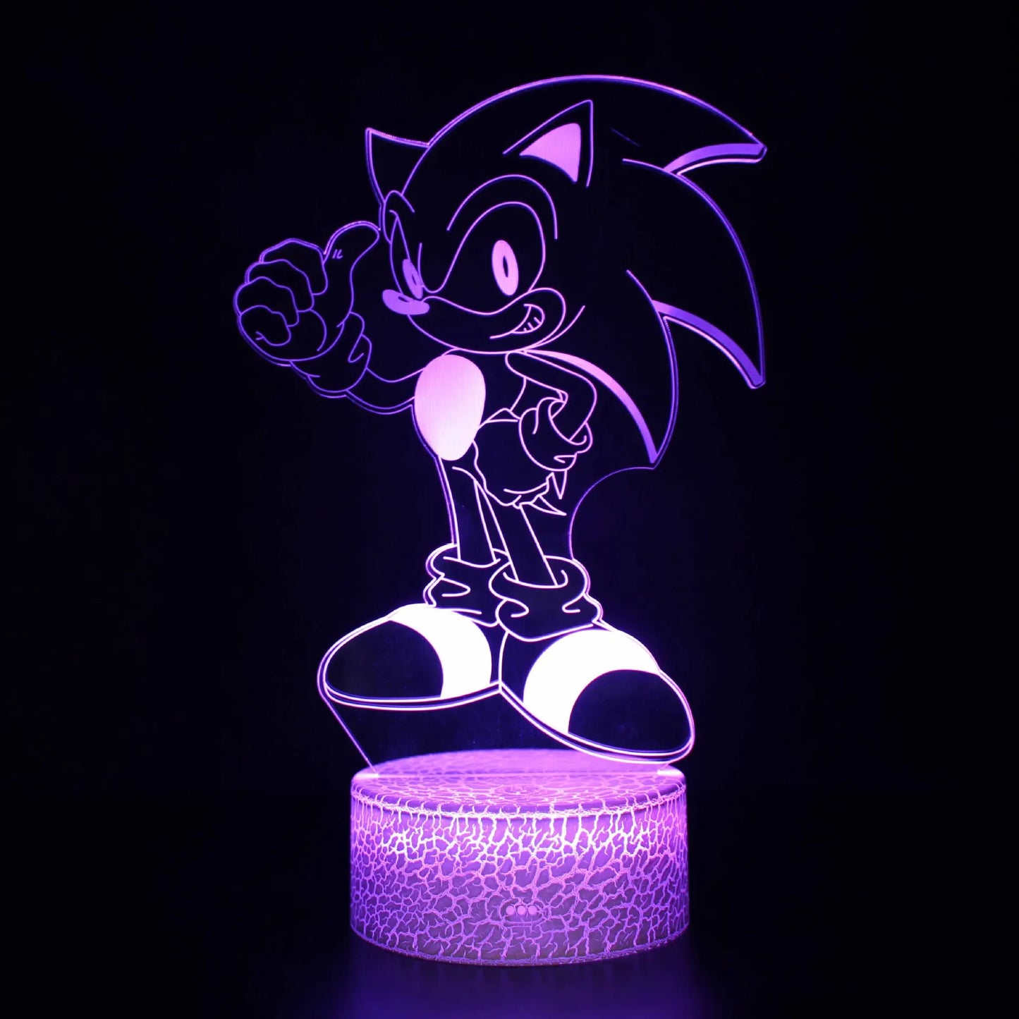 Sonic The Hedgehog 3D Night Light Anime Figures Acrylic Crack Base Night Light Home Bedroom Decoration Table Lamps Kids Toys