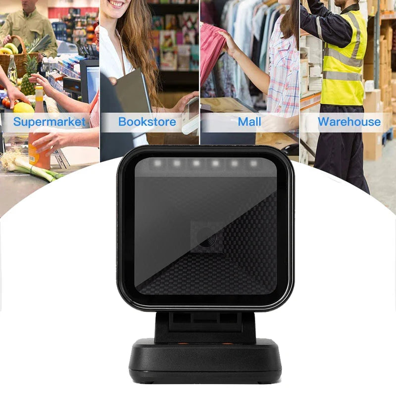 2D Barcode Scanner Gobal exposure Desktop Flat Hands-free High-performance Scanning Platform 1D 2D QR code Reader for Retail Pay