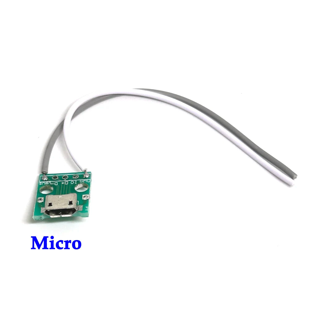 2A Micro USB Jack 3.1 Type-C 5V Female Connector Jack Charging Port USB Type C Socket With solder wire PH2.0 Screw fixing plate