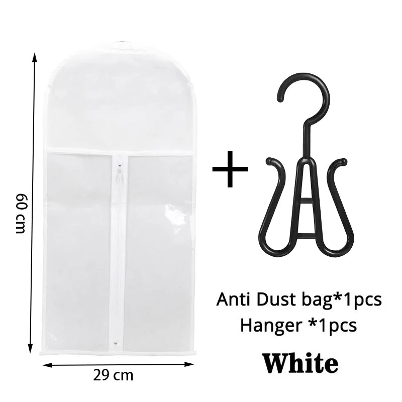 1Set Wig Storage Bag With Hanger Hair Bags With Plastic Hanger For Virgin Hair Black Wig Organizer Hangers For Multiple Wigs New