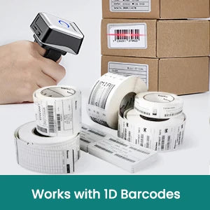 Wearable Mini 1D Ring Barcode Scanner 2.4G Wireless & Bluetooth & USB Wired 3-in-1 1D Code Reader Laser Bar Code Scanners