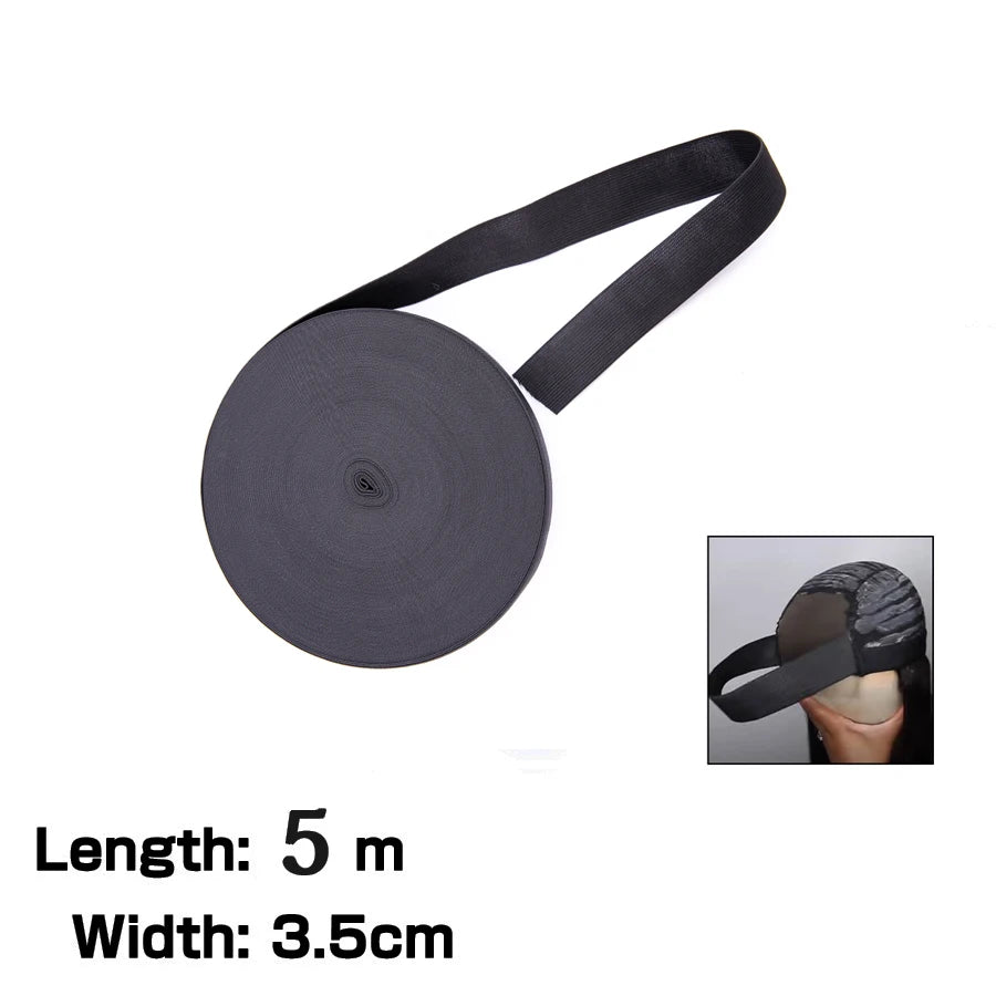 5M/roll Sewing Headband for Wig 5 Sizes Elastic Wig Band for Hold Wig Good Quality DIY Wig Accessories Wig Elastic Band