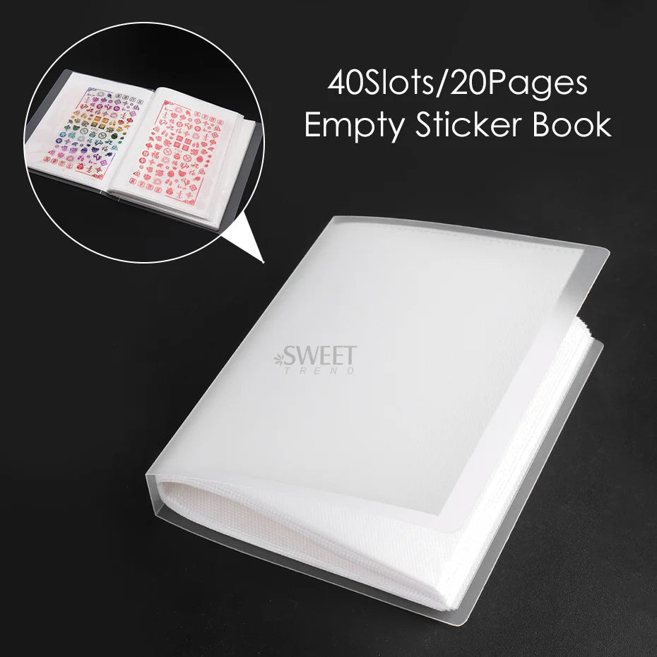 100 Slots Nail Stickers Storage Book Empty Album Collecting Decals Organizer Holder Display Notebook Manicure Nail Tools SATZB06