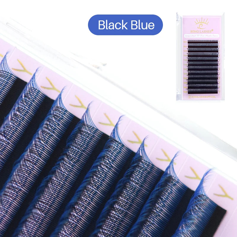 SONG LASHES Y Shape Ombre Color Lashes Two tip C/D Curl Premade Volume Lashes Individual Eyelash Extension Supplies