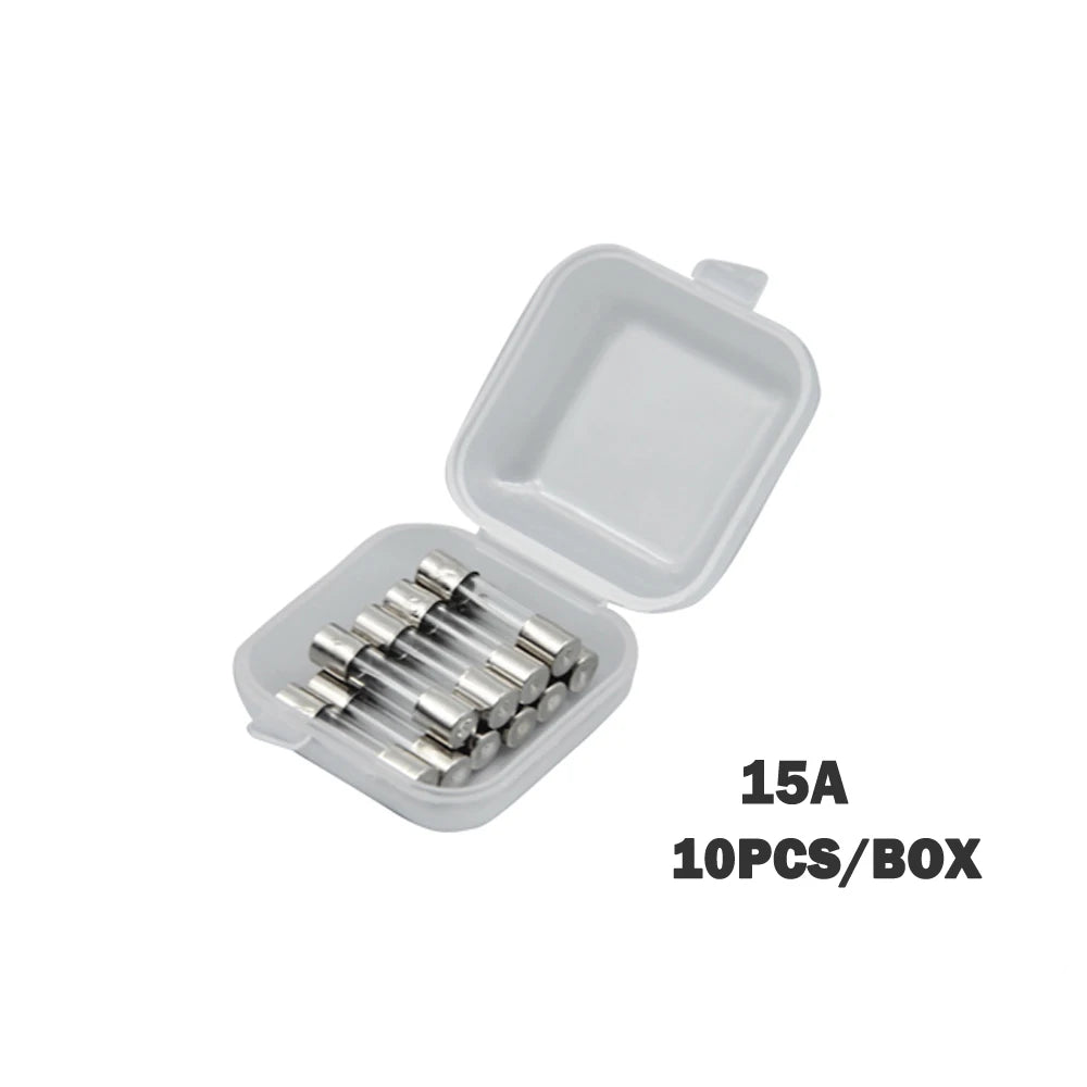 10PCS Fast Quick Blow Glass Tube Fuse 5x20mm 250V F0.2A 0.5A 1A 2A 3A 5A 6A 8A 10A15A Quick Blow Glass Tube Fuse Assorted Kits