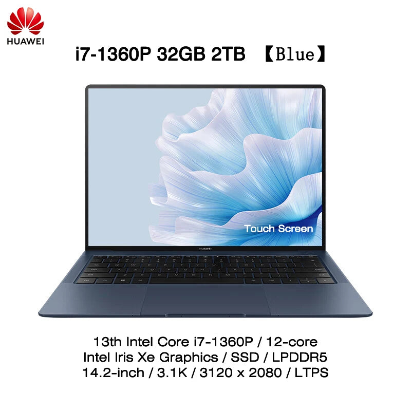 2023 HUAWEI MateBook X Pro Laptop i7-1360P 16/32GB 1/2TB 13th Core Notebook 14.2-inch 3.1k Touch-screen Computer HDR Vivid LTPS