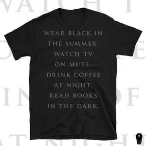 Black on black Short-Sleeve T Shirt | Gothic Nu goth All Black Everything Emo clothing Soft grunge Murdered out | Contrarian
