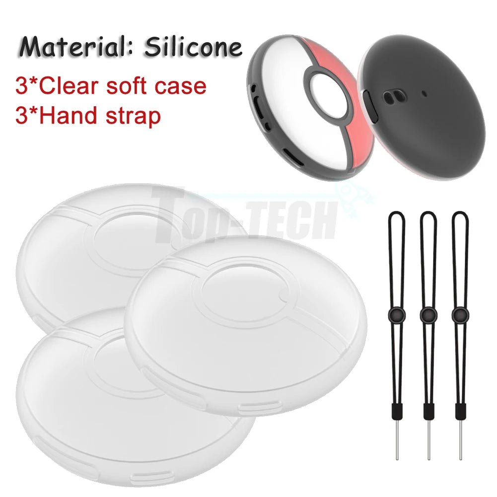 1-3pcs Silicone Protective Cover Hard/Soft Shell Case for Pokemon Go Plus Transparent Protector PC / TPU Sleeve Game Accessories