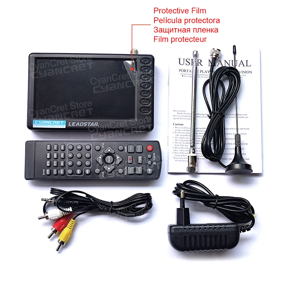 2025 Pocket TV D5 5 Inch DVB-T2 ATSC ISDB-T TDT Digital and Analog Mini Small Car Television Portable TV Support USB TF AC3