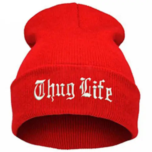 1pcs New West Beach Gangsta THUG LIFE Winter Warm Fashion Beanies Knitted Bonnet Skullies Caps Hip Hop Gorros Knit Hat Bonnets