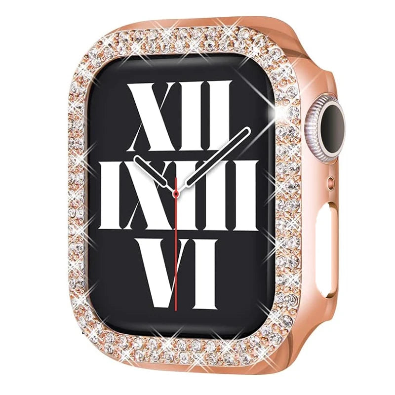 Bling Case for Apple Watch Series 9 8 7 6 5 4 3 2 1 SE(No Screen), Women Glitter Rhinestone Protector Frame.