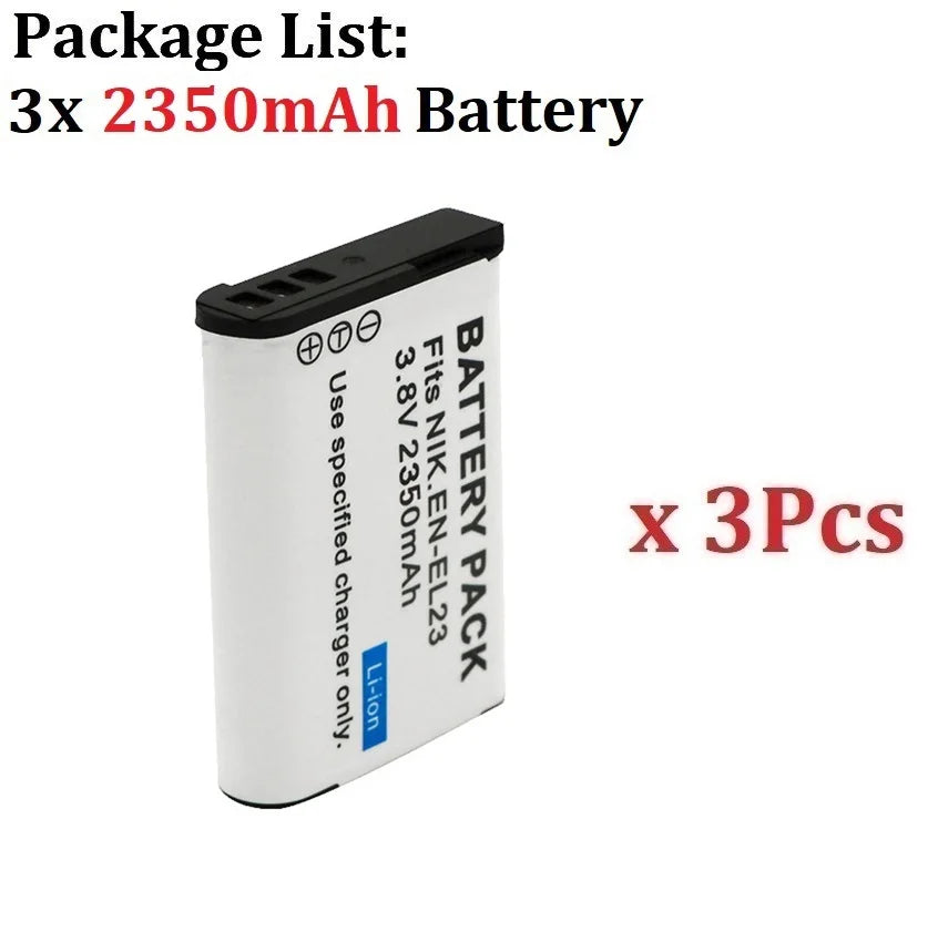 2350mAh EN-EL23 EN EL23 Battery + LED Charger for Nikon Coolpix B700 P610s P600 P900s S810c P610 P900 For Nikon EL23 Camera