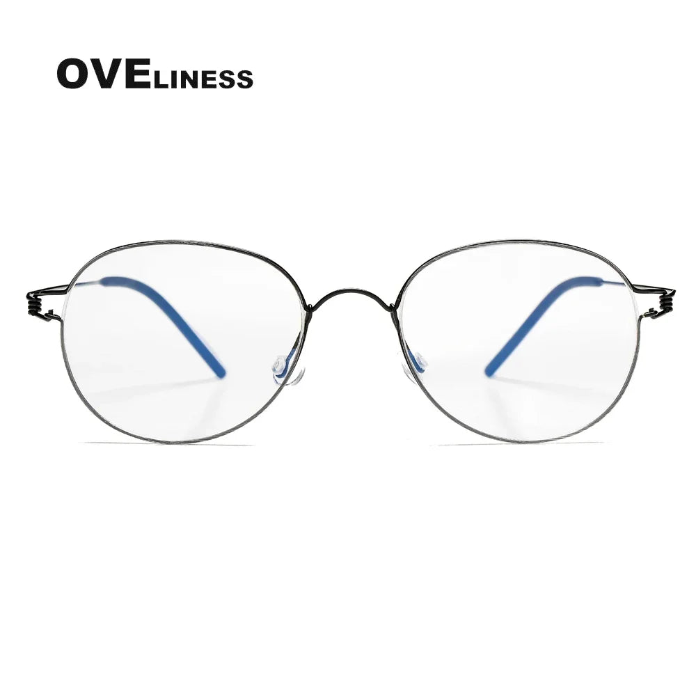 2024 Screwless Eyeglasses Frame for Men Round Denmark Korean male female Glasses Frame Women Pure Titanium Eyewear spectacles