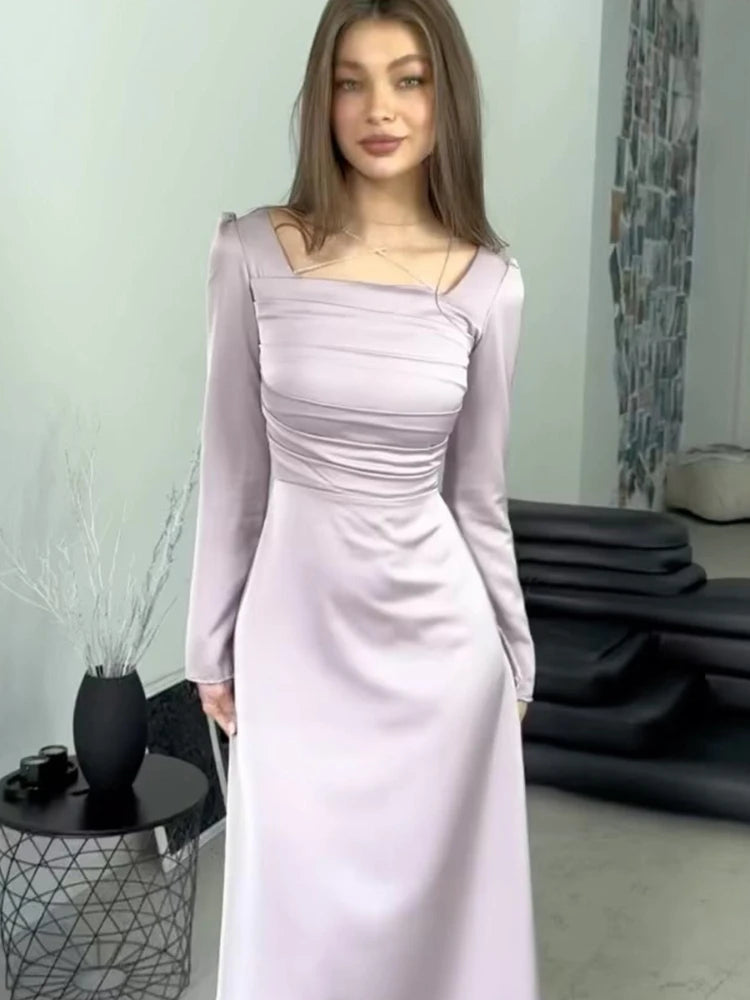 Eid Muslim Party Dress Satin Abaya for Women Slim Fit Lace-up Jalabiya Ramadan Long Dresses Woman Diamond Caftan Vestidos Largos