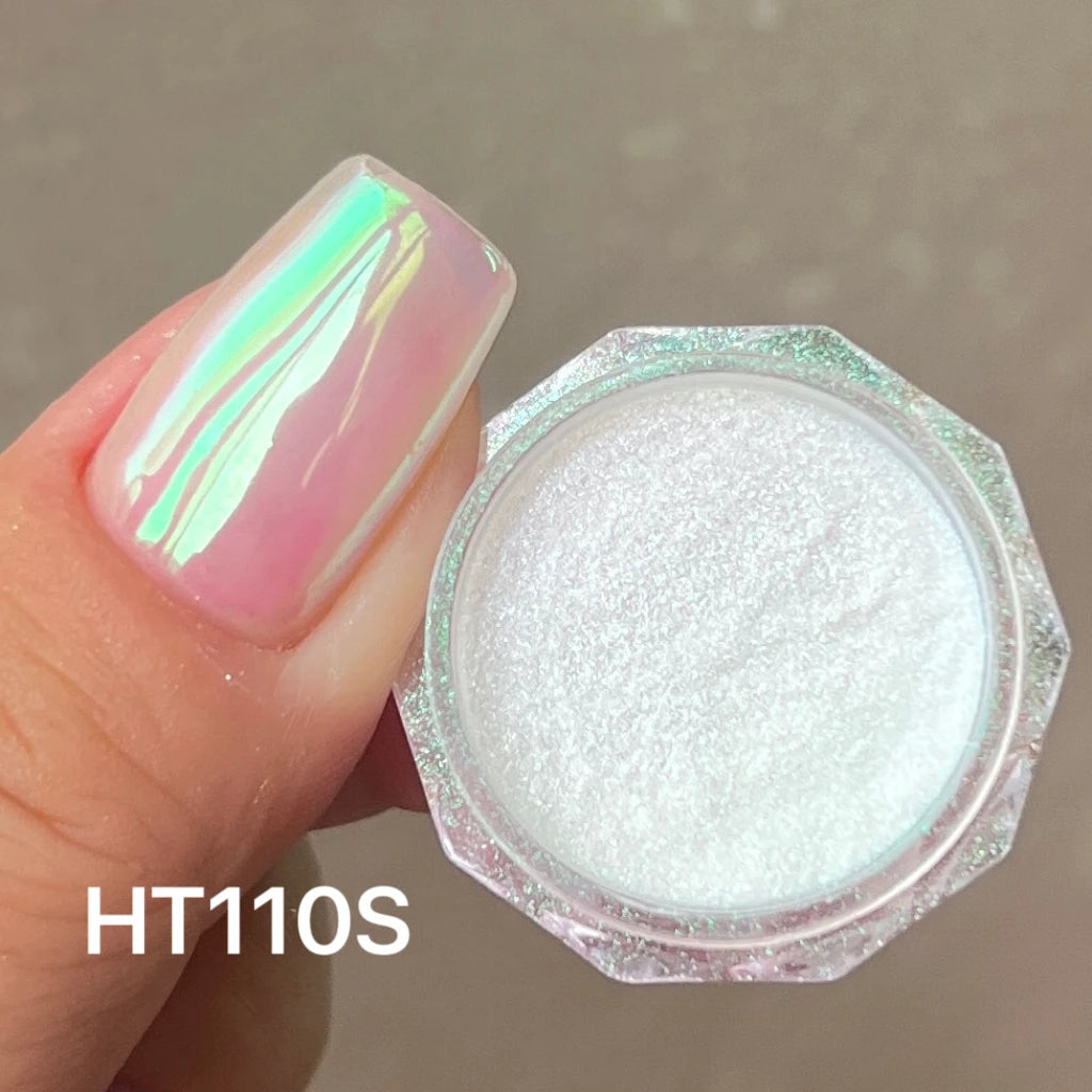Hot Trend 0.2g Moonlight Plating Pearl Nail Powder White Mirror Aurora Effect Pigments UV Gel Polish Chrome Dust Nail Decoration