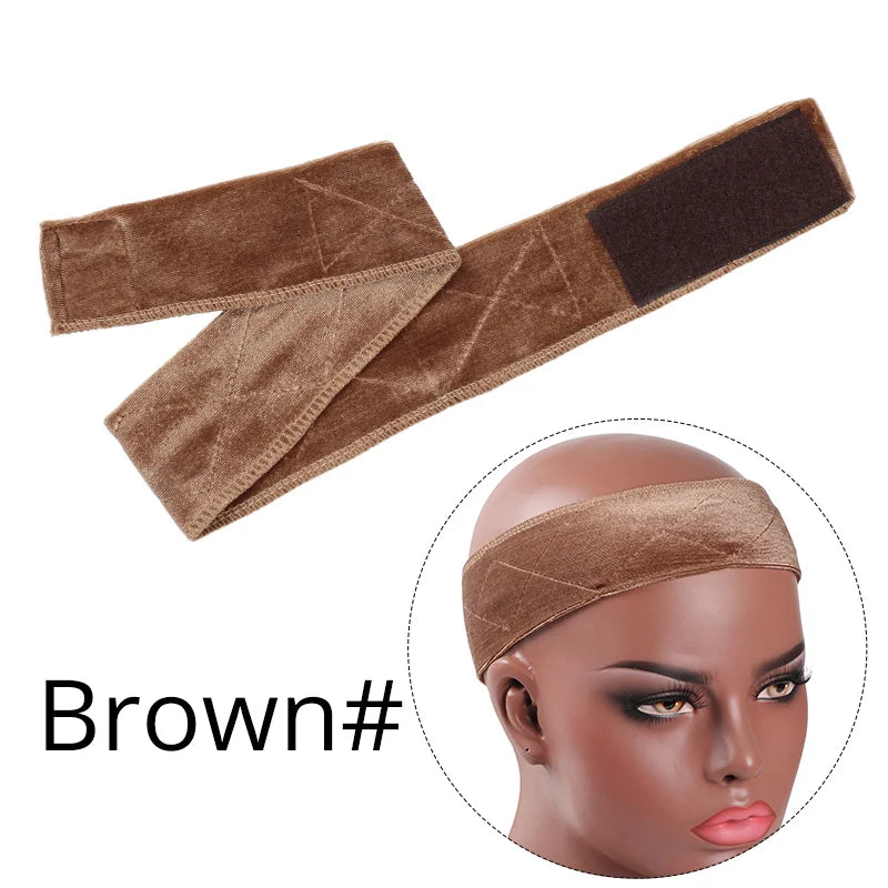 Nunify Non-slip Soft Velvet Women Wig Grips Headband Adjustable Wig holder Velvet Wig Accessories Grip Scarf Headband