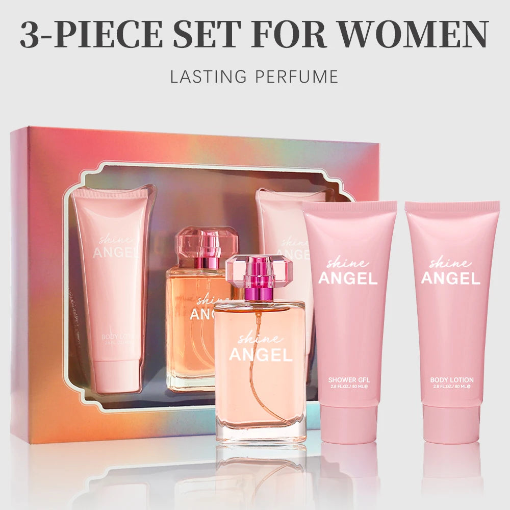 Bath and Body Gift Set for Women & Girls 1.7fl.oz Eau de Parfum Spray 2.8fl.oz Shower Gel 2.8fl.oz Body Lotion Women's Fragrance