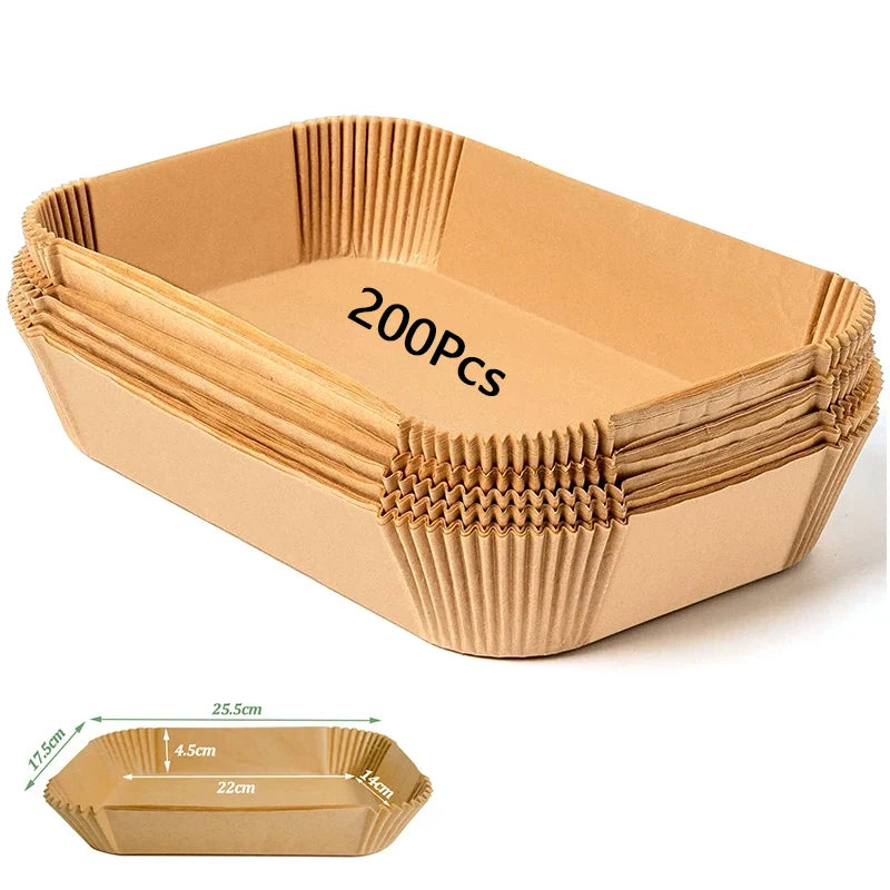 Disposable Air Fryer Paper Non-Stick Kitchen Baking Airfryer Mat Oilproof Micro-wave Barbecue Pad Baking Paper Liner Accessories