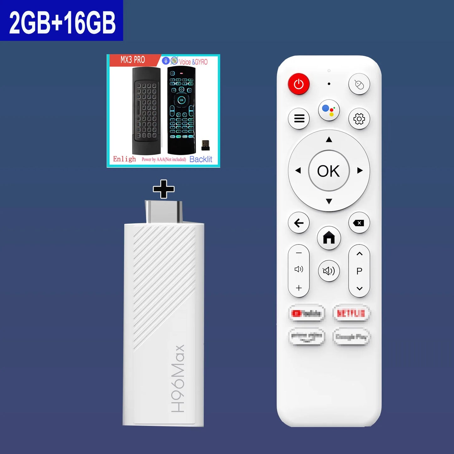 Android 14.0 TV Stick H96 MAX Allwinner H313 with 4K HD 2.4G 5G wifi6 8GB 16GB Voice Remote