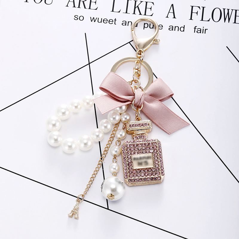 Creative Crystal Perfume Bottle Rhinestone Keychain