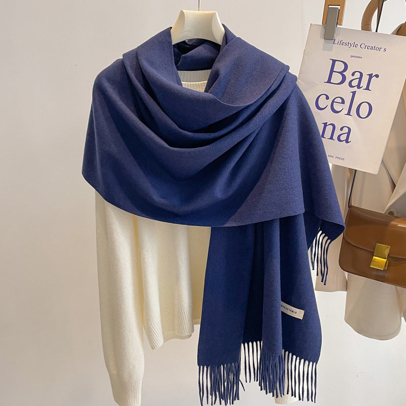 Women's Solid Color Scarf Winter All-matching High-grade Shawl