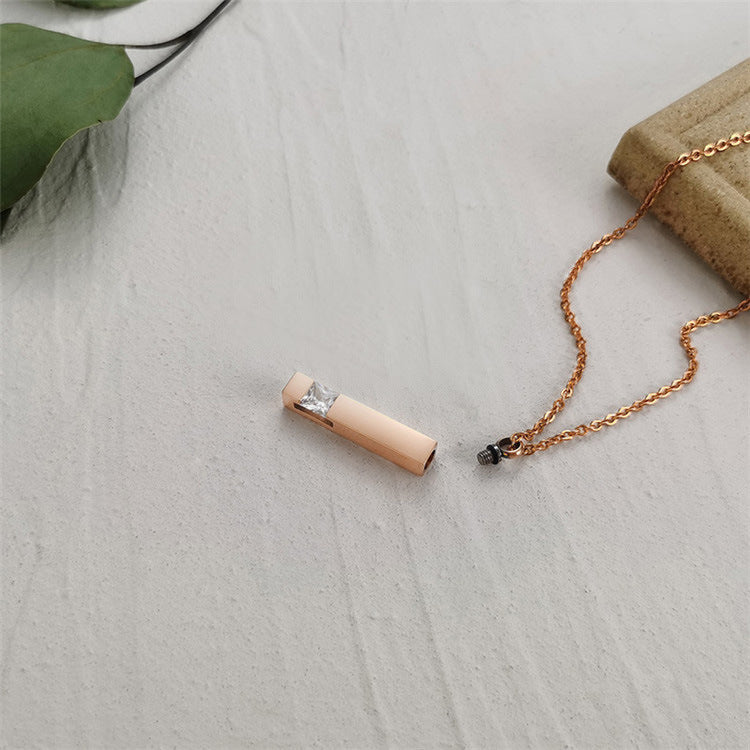 Stainless Steel Perfume Bottle Pendant Necklace