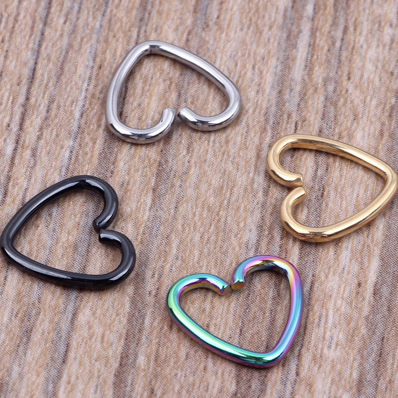 Heart-shaped Nose Clip, Nose Ring, Ear Clip, Ear Stud, Ear Bone Stud