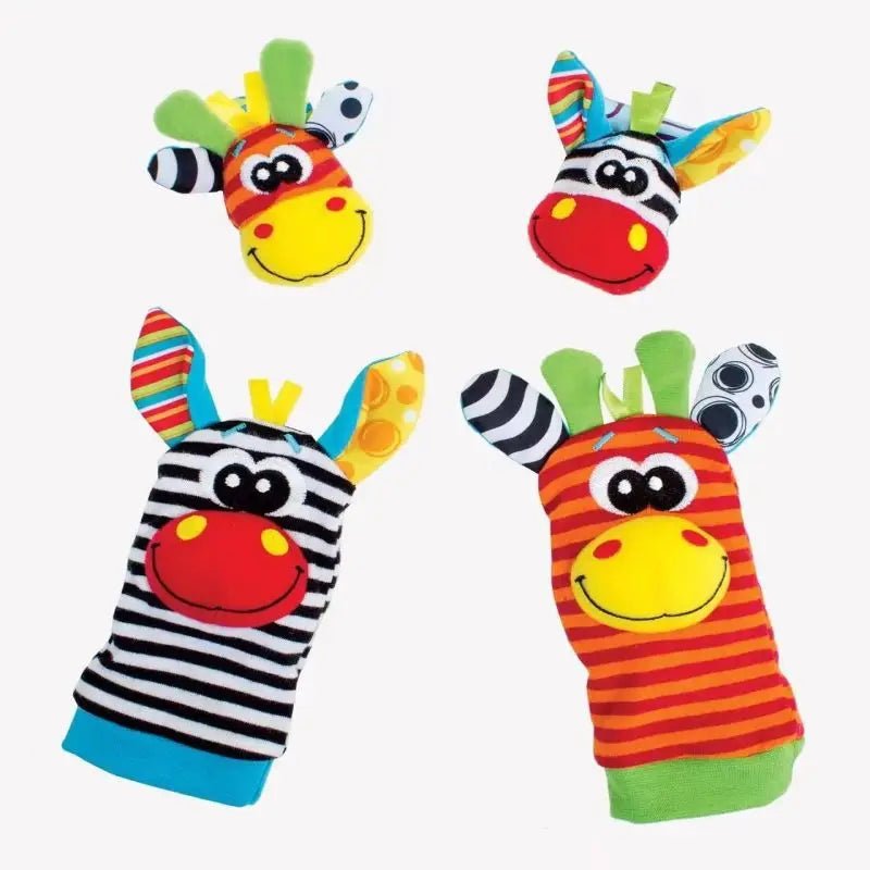 0 - 12 Months Baby Rattles Toys Animal Socks Wrist Strap +Rattle Baby Foot Socks Bug Wrist Strap Toddler Socks Pacifier Toys - VigDeals