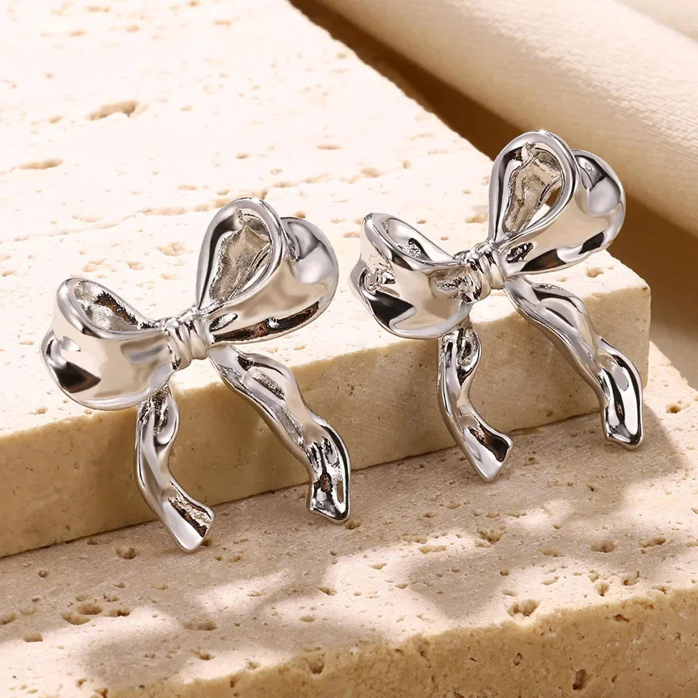 Bow Temperament Geometric Earrings Trendy Personality
