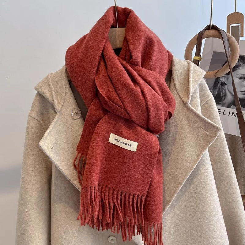 Women's Solid Color Scarf Winter All-matching High-grade Shawl