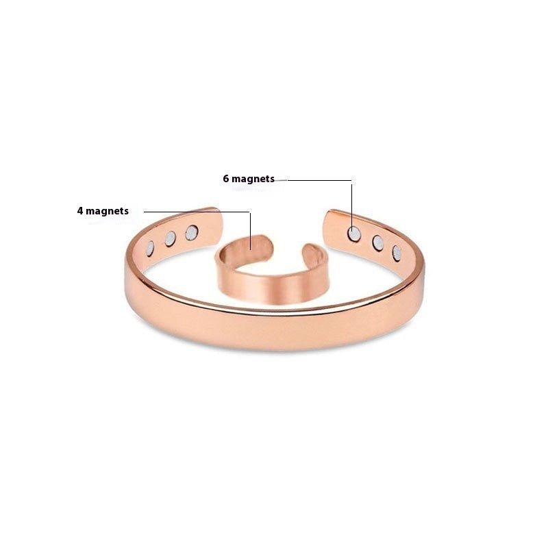 Fashion Storage Smooth Opening Adjustable Couple Ring Bracelet