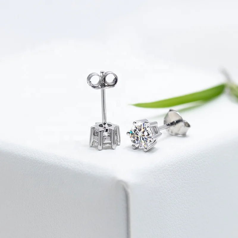 0.5ct white moissanite jewelry set classic six claws fashion wedding white gold plated moissanite diamond silver jewelry sets - VigDeals
