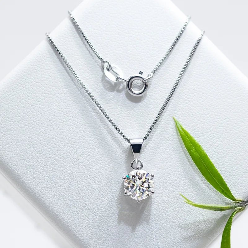 0.5ct white moissanite jewelry set classic six claws fashion wedding white gold plated moissanite diamond silver jewelry sets - VigDeals