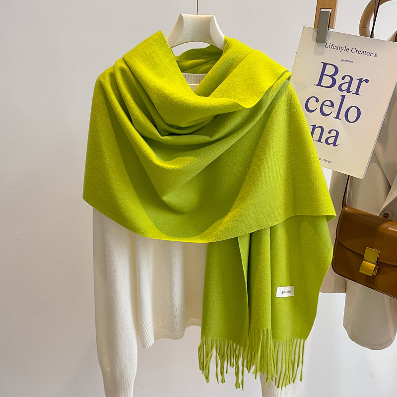 Women's Solid Color Scarf Winter All-matching High-grade Shawl