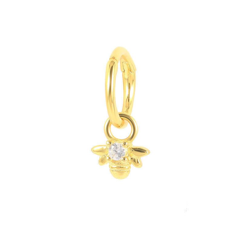 Nose Ring Bee Geometric Diamond Ear Cuff