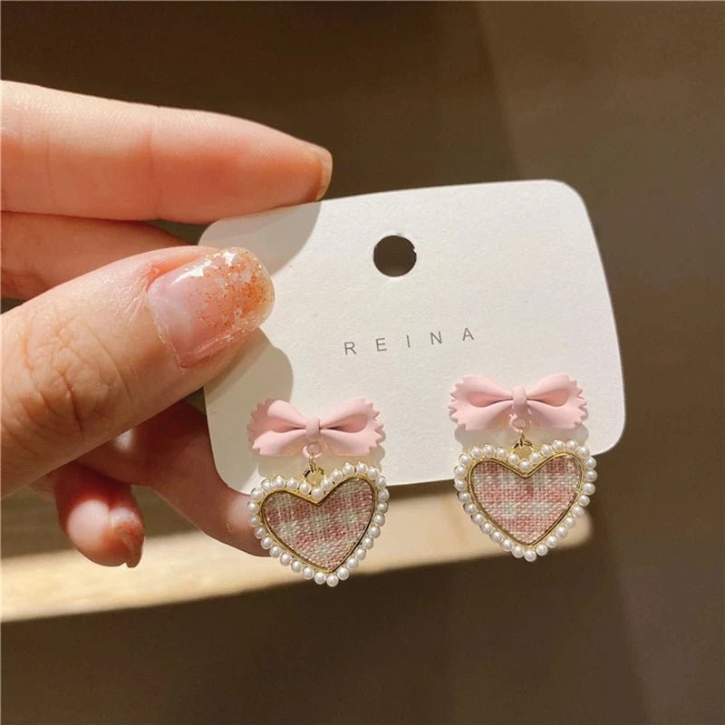 1 Pair Fashion Bowknot Imtation Pearl Cute Zinc Alloy Drop Earrings for Women Party Wedding Jewelry Accessories 2024 - VigDeals