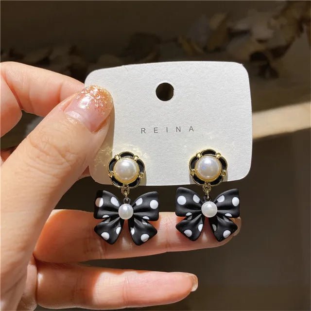 1 Pair Fashion Bowknot Imtation Pearl Cute Zinc Alloy Drop Earrings for Women Party Wedding Jewelry Accessories 2024 - VigDeals