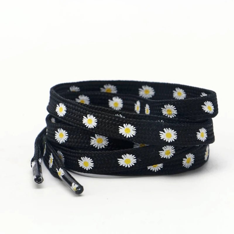 10 Colors Cotton Shoelaces Flat Daisy Flower Shoe laces Used For Young Students Little White Shoes Sneakers AF1 Shoelace 1 Pair - VigDeals